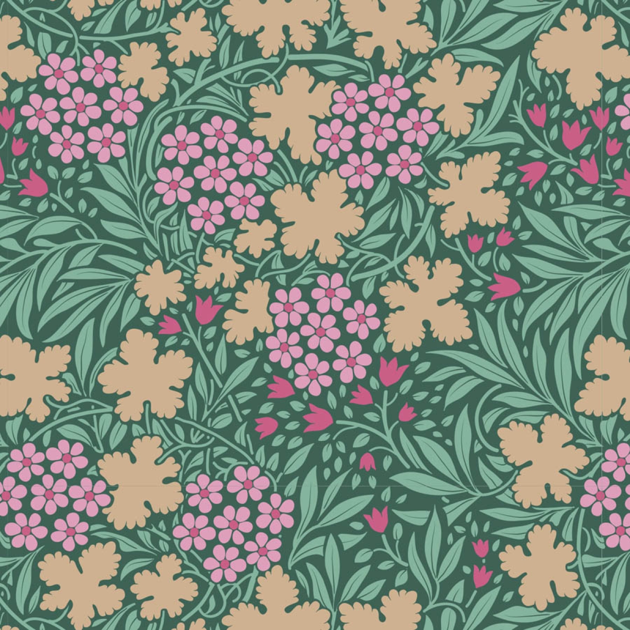 Tilda Patchwork Stoff Baumwolle - Hibernation - Autumnbloom-Sage